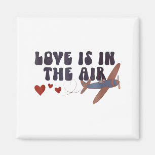 Aimant L'amour est dans l'air Saint-Valentin Avion 