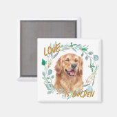 Aimant L'amour est la couronne de Golden Retriever (Recto/Verso)