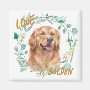 Aimant L'amour est la couronne de Golden Retriever