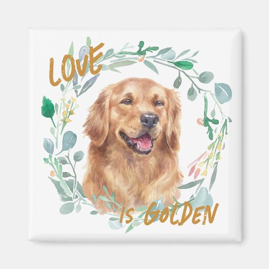 Aimant L'amour est la couronne de Golden Retriever (Devant)