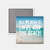 Aimant L'amour et la plage Destination Sauvez la date (Recto/Verso)