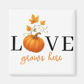 Aimant L'AMOUR grandit ici | Lettres citrouilles Automne (Devant)