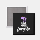 Aimant L'amour n'oublie jamais Alzheimer Sensibilisation  (Recto/Verso)