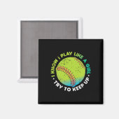Aimant Lanceur drôle de softball rapide Cadeau de jeu de (Recto/Verso)
