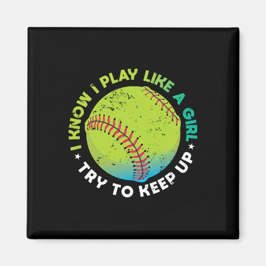 Aimant Lanceur drôle de softball rapide Cadeau de jeu de (Devant)