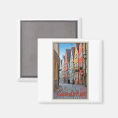 Aimant Landclose - Biker sur Cobblestone Alley (Recto/Verso)