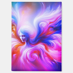 Aimant L'ange coloré et vaporeux sur le devant d'un 'réfr