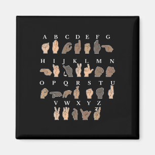 Aimant Langue des signes Geste de la main Sourde sensibil