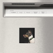 Aimant Langue du Terrier noir et blanc (In Situ (Lave-vaisselle))