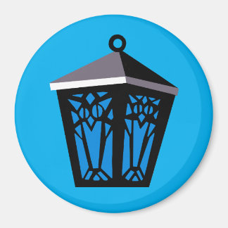 Aimant Lanterne Chouette Bleu Clair