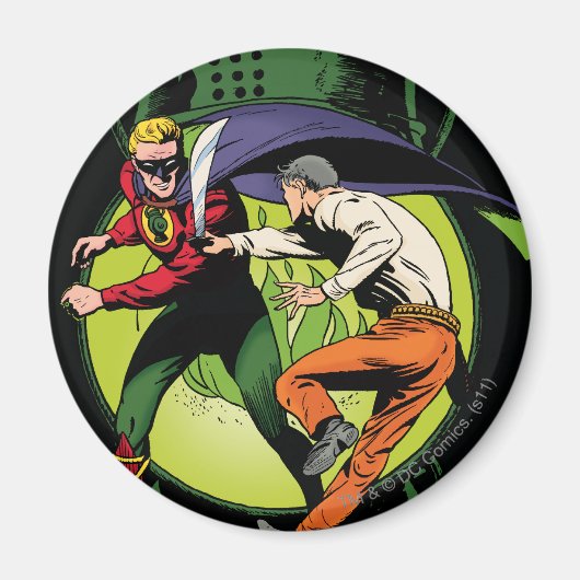 Aimant Lanterne verte avec cape en combat (Devant)