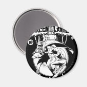 Aimant Lanterne verte avec cape en combat, noir et blanc (Recto/Verso)