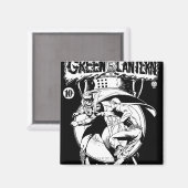 Aimant Lanterne verte avec cape en combat, noir et blanc (Recto/Verso)