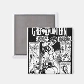 Aimant Lanterne verte - Bande dessinée verte, Noir (Recto/Verso)