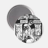 Aimant Lanterne verte - Bande dessinée verte, noir et bla (Recto/Verso)