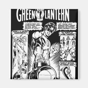 Aimant Lanterne verte - comique ombragé par vert, noir