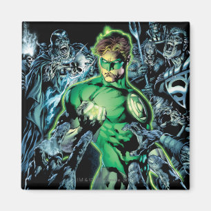 Aimant Lanterne verte entourée - couleur