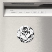 Aimant Lanternes vertes volantes, noir et blanc (In Situ (Lave-vaisselle))