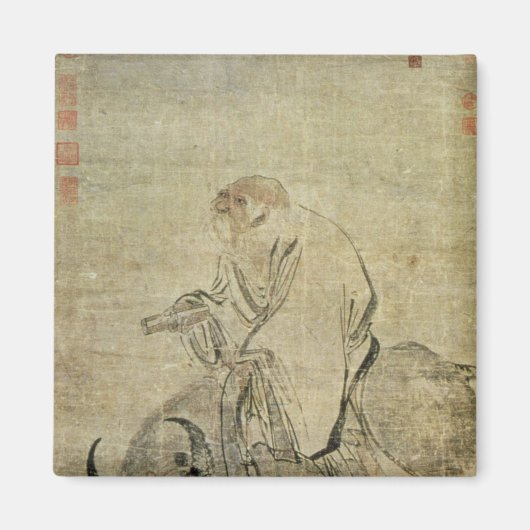 Aimant Lao-tzu chevauchant son boeuf, chinois, dynastie M (Devant)