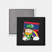 Aimant Laos Fier de Lao Drapeau Laotien St. Patrick Lepre (Recto/Verso)