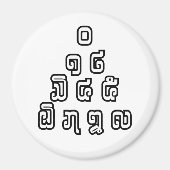 Aimant Laos / Laos Numéros Pyramid Laotien Script (Devant)