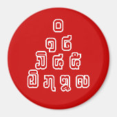 Aimant Laos / Laos Numéros Pyramid Laotien Script (Devant)