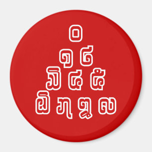 Aimant Laos / Laos Numéros Pyramid Laotien Script