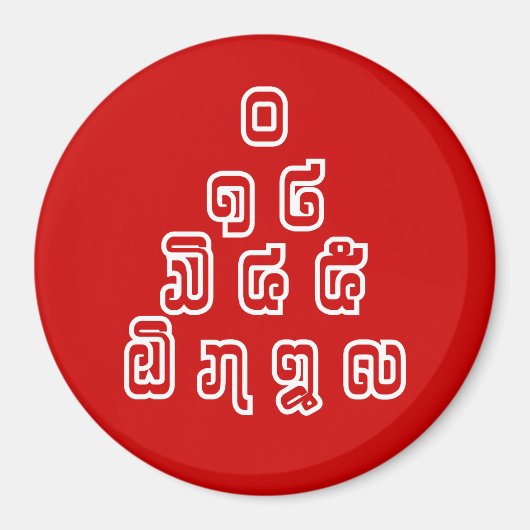 Aimant Laos / Laos Numéros Pyramid Laotien Script (Devant)