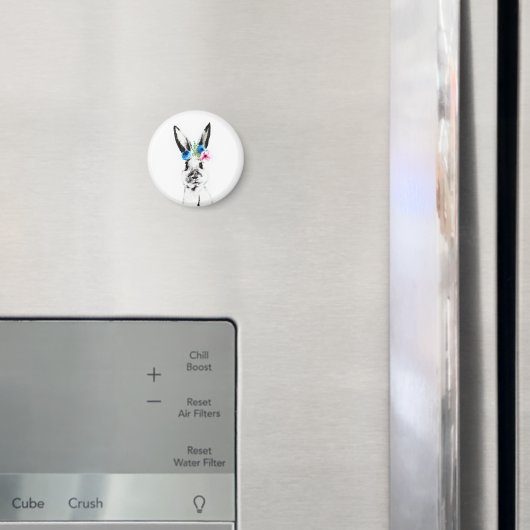 Aimant Lapin avec des fleurs (In situ (réfrigérateur))