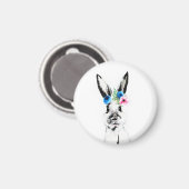 Aimant Lapin avec des fleurs (Recto/Verso)