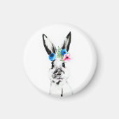 Aimant Lapin avec des fleurs (Devant)
