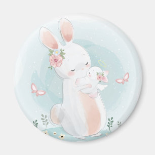 Aimant Lapin Avec Un Bébé