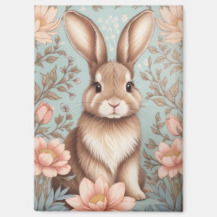 Aimant Lapin Bébé Mignon Floral Pastel