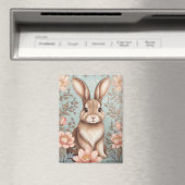 Aimant Lapin Bébé Mignon Floral Pastel (In Situ (Lave-vaisselle))