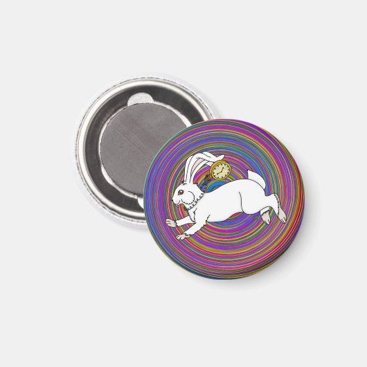 Aimant Lapin Blanc Chapelier Fou Graphiques Screwball (Recto/Verso)