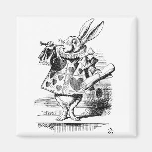 Aimant Lapin blanc habillé en héraut