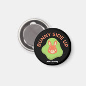 Aimant Lapin côté sur Retro Graphisme d'œuf de Pâques (Recto/Verso)