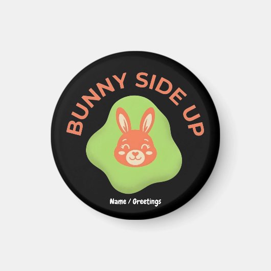 Aimant Lapin côté sur Retro Graphisme d'œuf de Pâques (Devant)