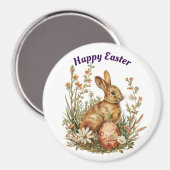 Aimant Lapin Dans L'Aimant Fleurs (Recto/Verso)