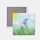 Aimant Lapin dans l'herbe (Recto/Verso)