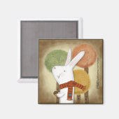 Aimant Lapin de bois avec maïs (Recto/Verso)