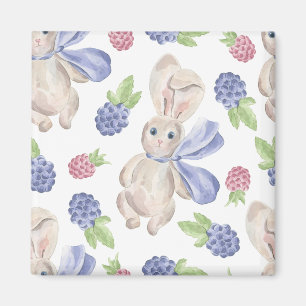 Aimant Lapin de conte de fées avec le motif floral