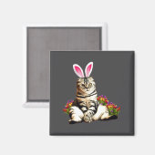 Aimant Lapin de fleur de tulipe de Pâques (Recto/Verso)