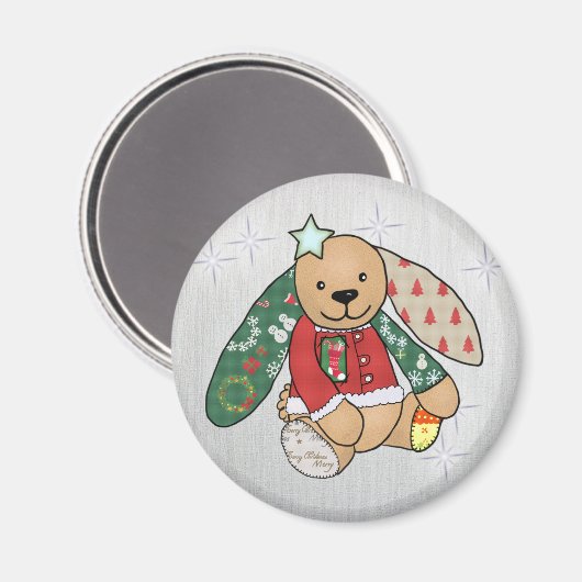 Aimant Lapin de Noël (Recto/Verso)