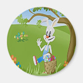 Aimant Lapin de Pâques avec oeufs (Devant)