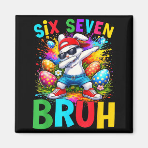 Aimant Lapin de Pâques Dabbing Six Seven Bruh Mème