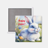 Aimant Lapin de Pâques dans un jardin, Pâques (Recto/Verso)