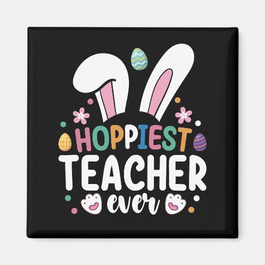 Aimant Lapin de Pâques d'école du professeur le plus heur (Devant)