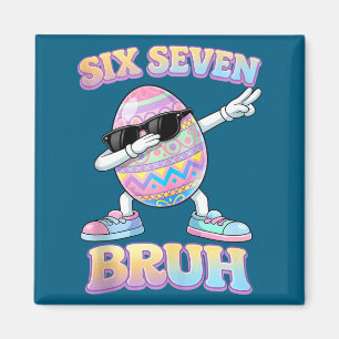 Aimant Lapin de Pâques drôle six sept bruh 6 7 mème œufs