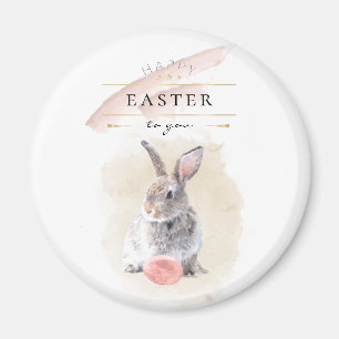 Aimant Lapin de Pâques élégant Joyeuses Pâques Art Aqua